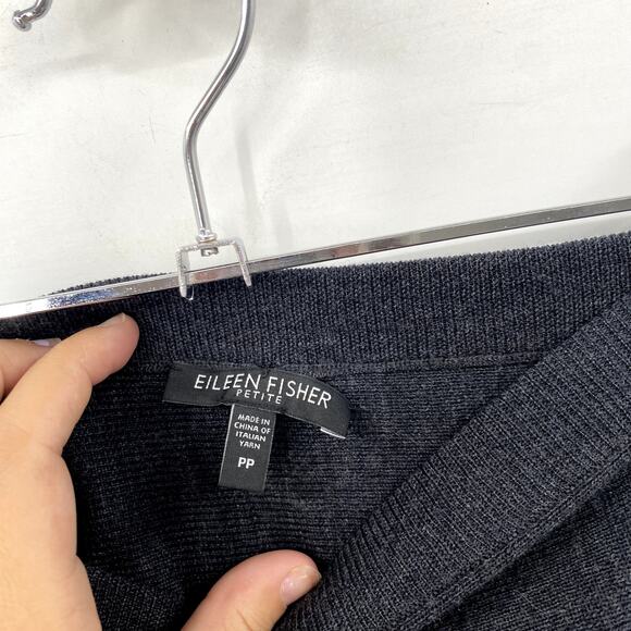 Eileen Fisher dark gray wool circle skirt PP - Picture 3 of 5